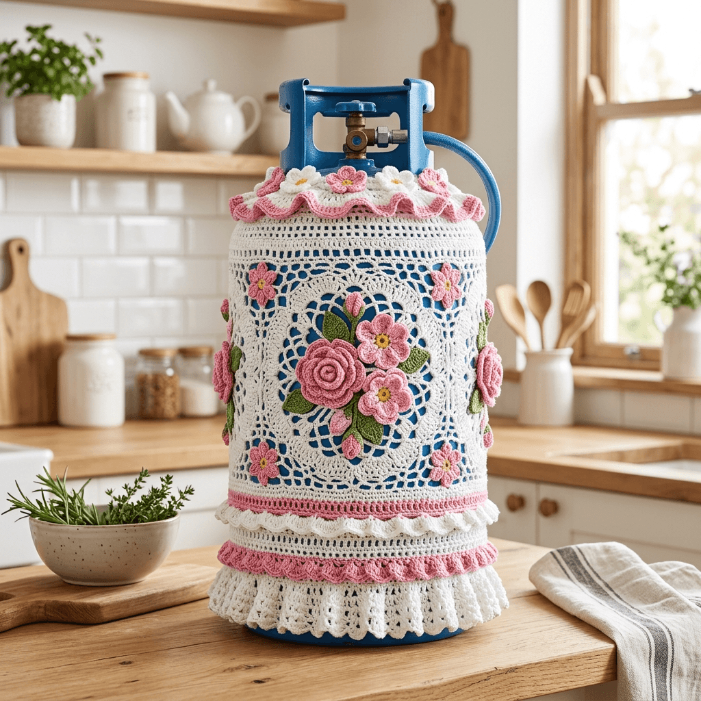 Classic Crochet Gas Cylinder Cover