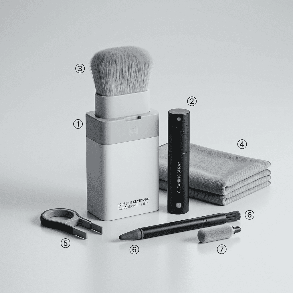 Kit Limpador de Telas e Teclados Multifuncional 7-em-1
