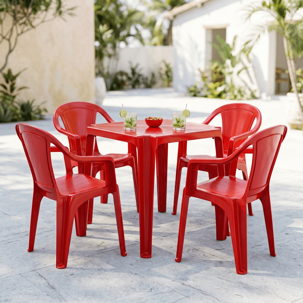 Conjunto de Mesa y Sillas de Plástico de Bar